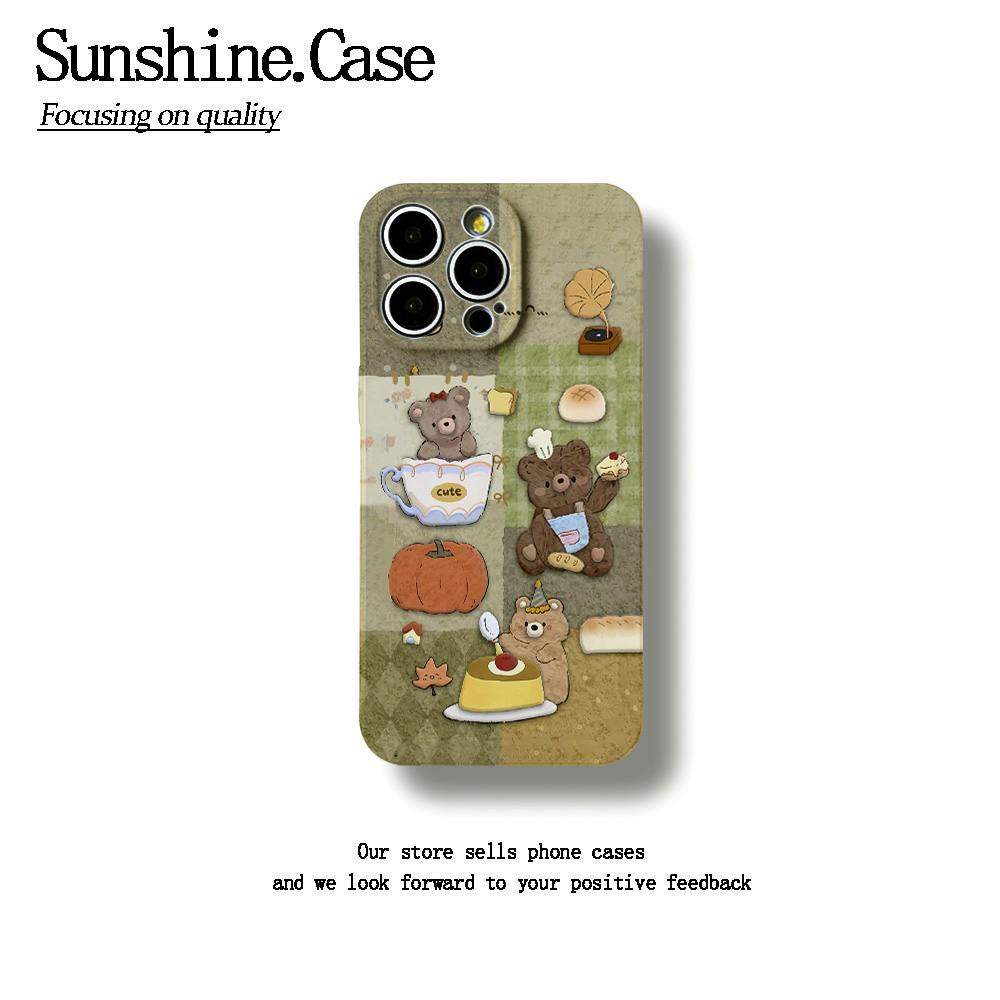 南瓜小熊菲林软壳适用苹果17华为vivo小米oppo一加防摔手机壳