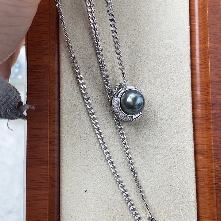 银S925镶嵌海水珍珠颈饰