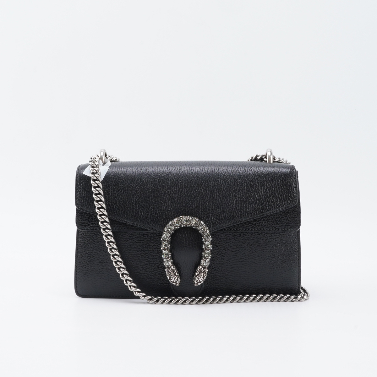 99新 GUCCI/古驰 茉上/新款黑色钻扣中号酒神 链条包