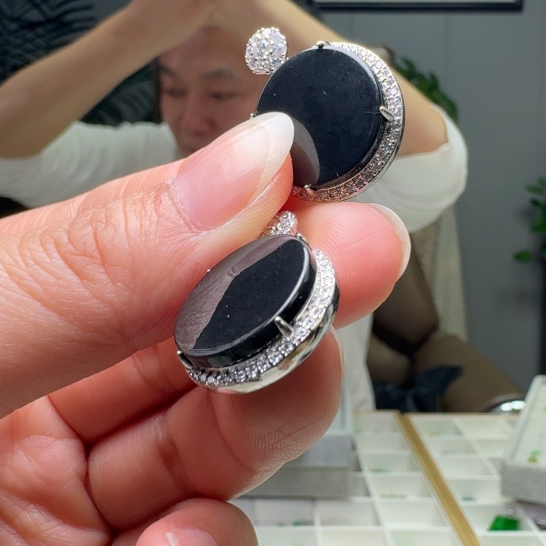 翡翠银S925镶嵌吊坠(不含链)多样性发货其一