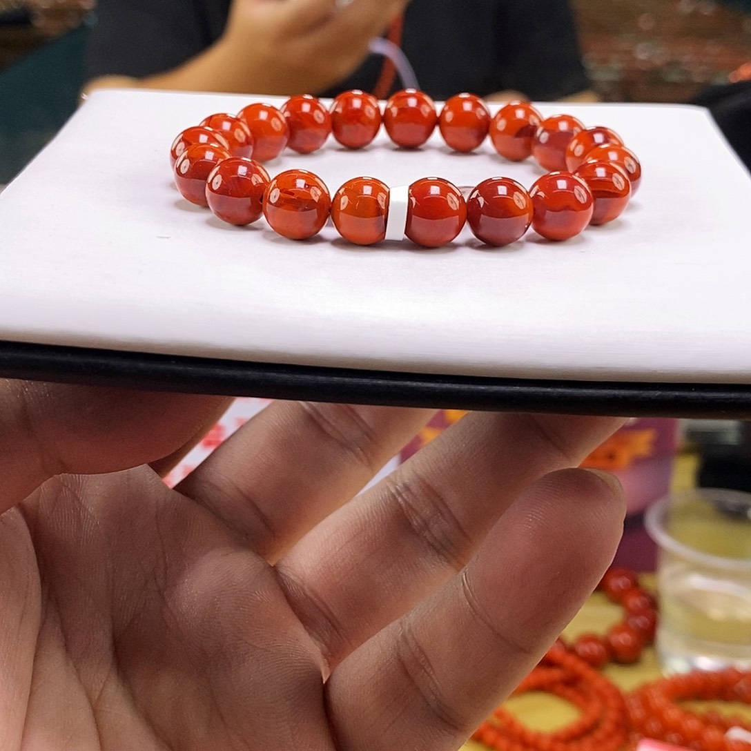 南红玛瑙未镶嵌手链9mm+