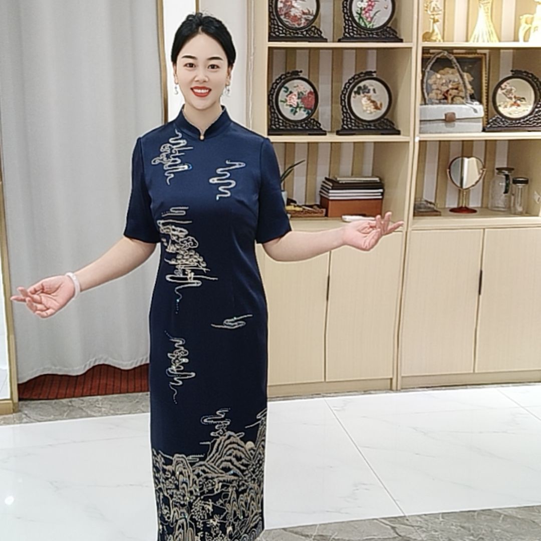 朱紫褕17527立领中式旗袍
