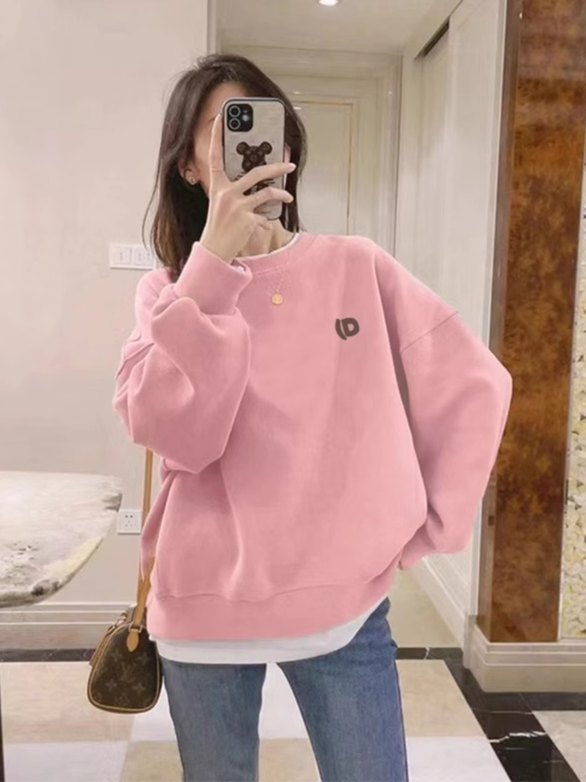 假两件卫衣女秋冬2025新款韩版宽松显瘦时尚洋气港风chic上衣