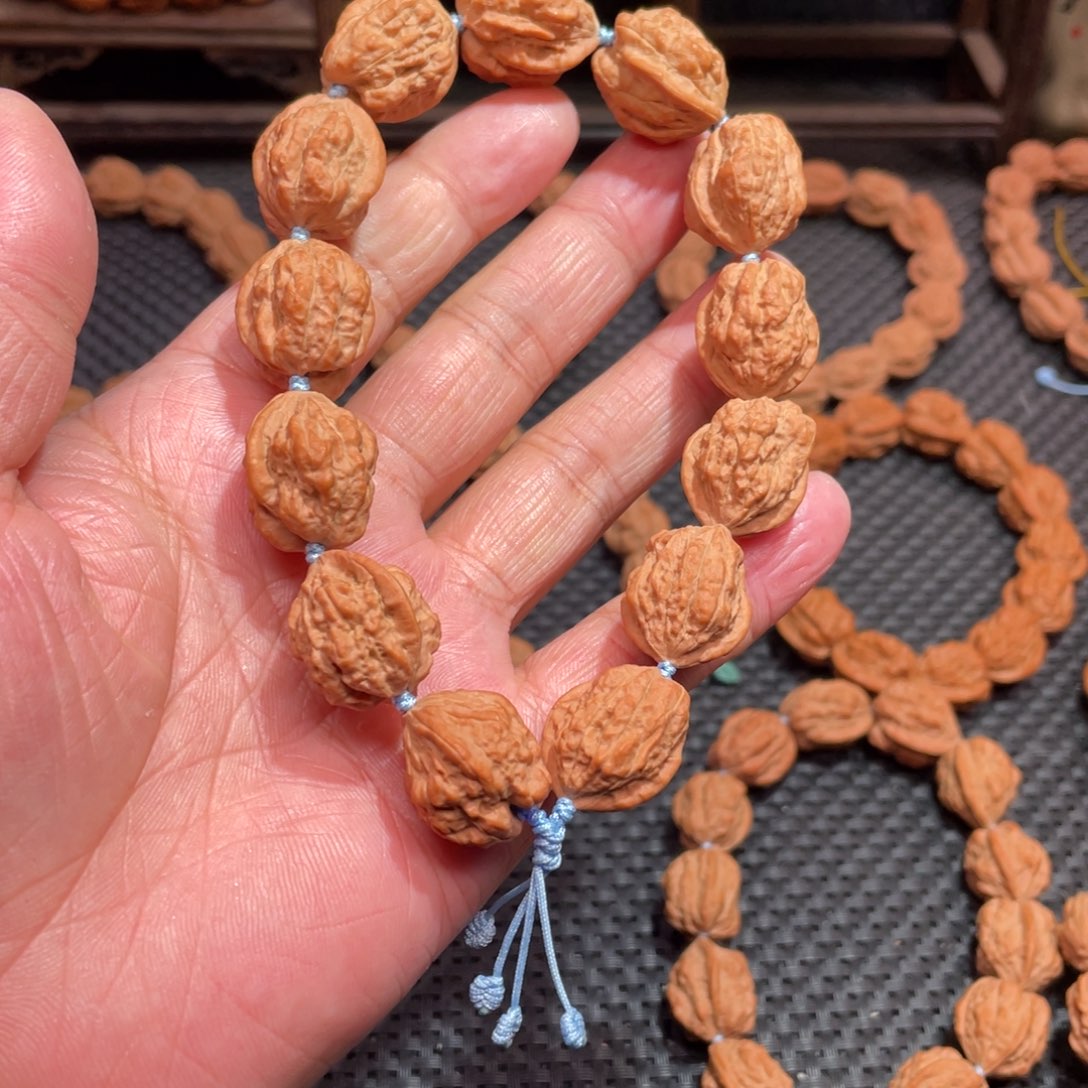 文玩核桃手串 原生态 嵩山老树 异型蛤蟆头
