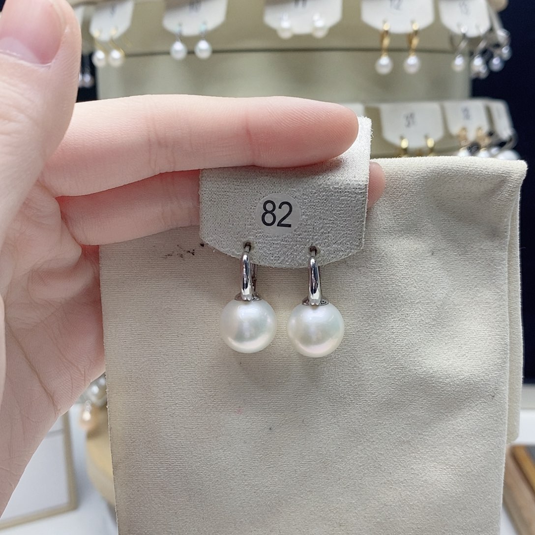 银S925镶嵌淡水珍珠耳饰