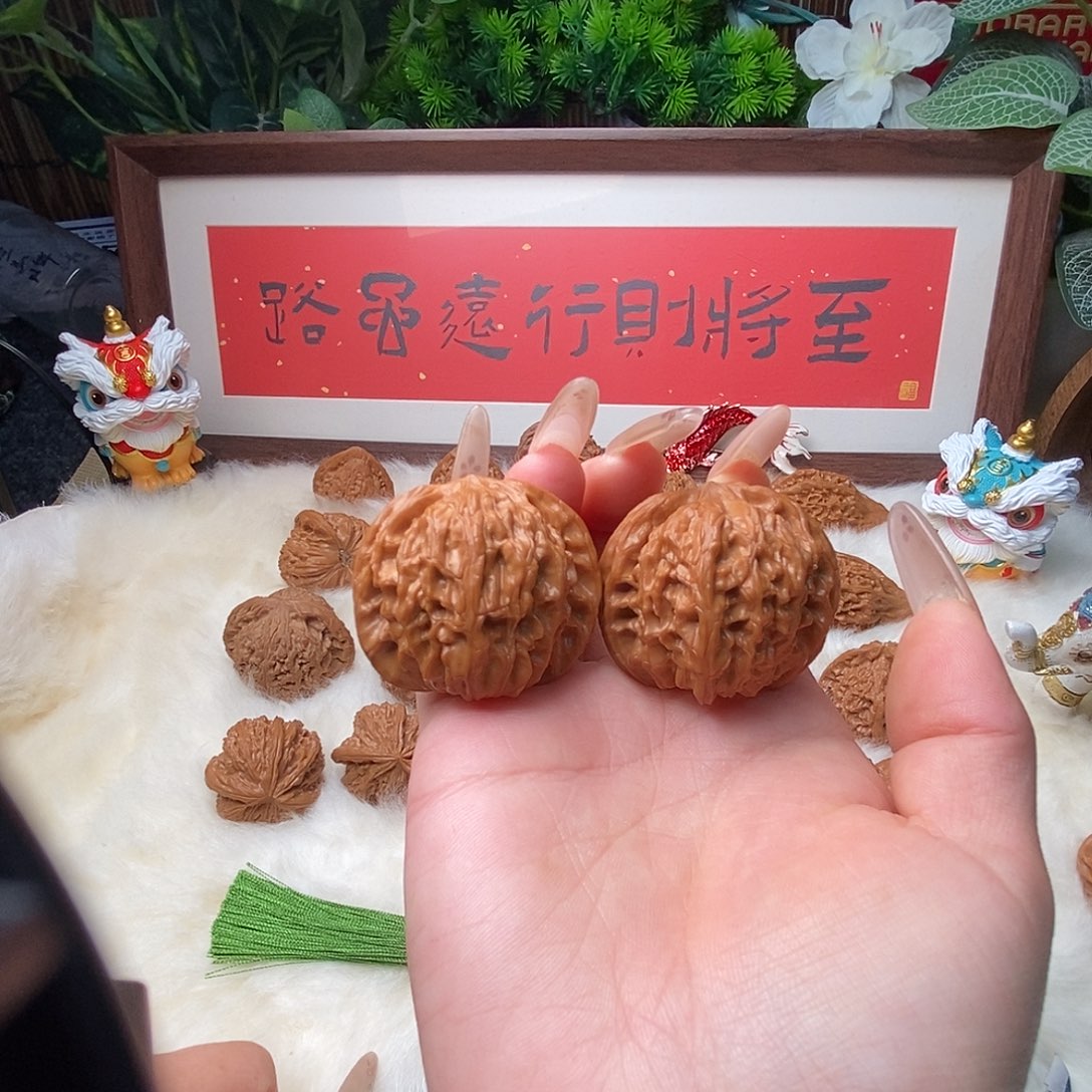 把件文玩核桃42红皮正磨……