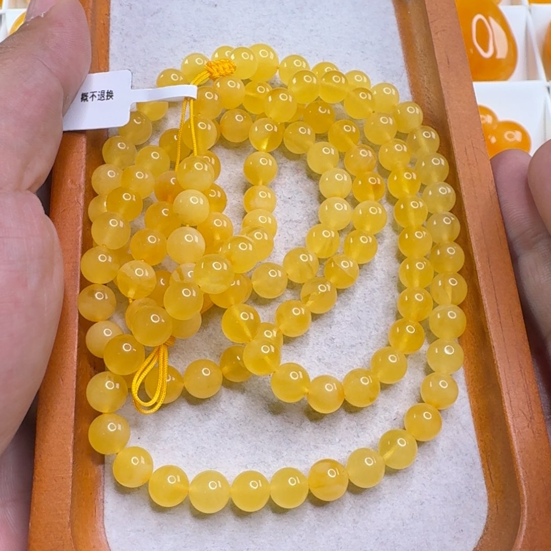 蜜蜡毛衣链未镶嵌