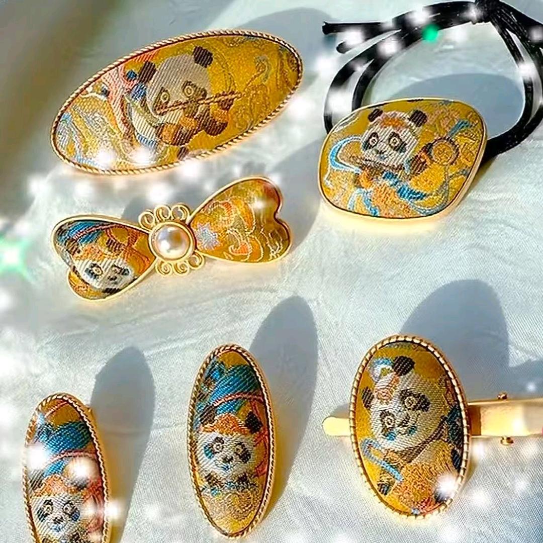 非遗宋锦手工发夹（直播间拍）