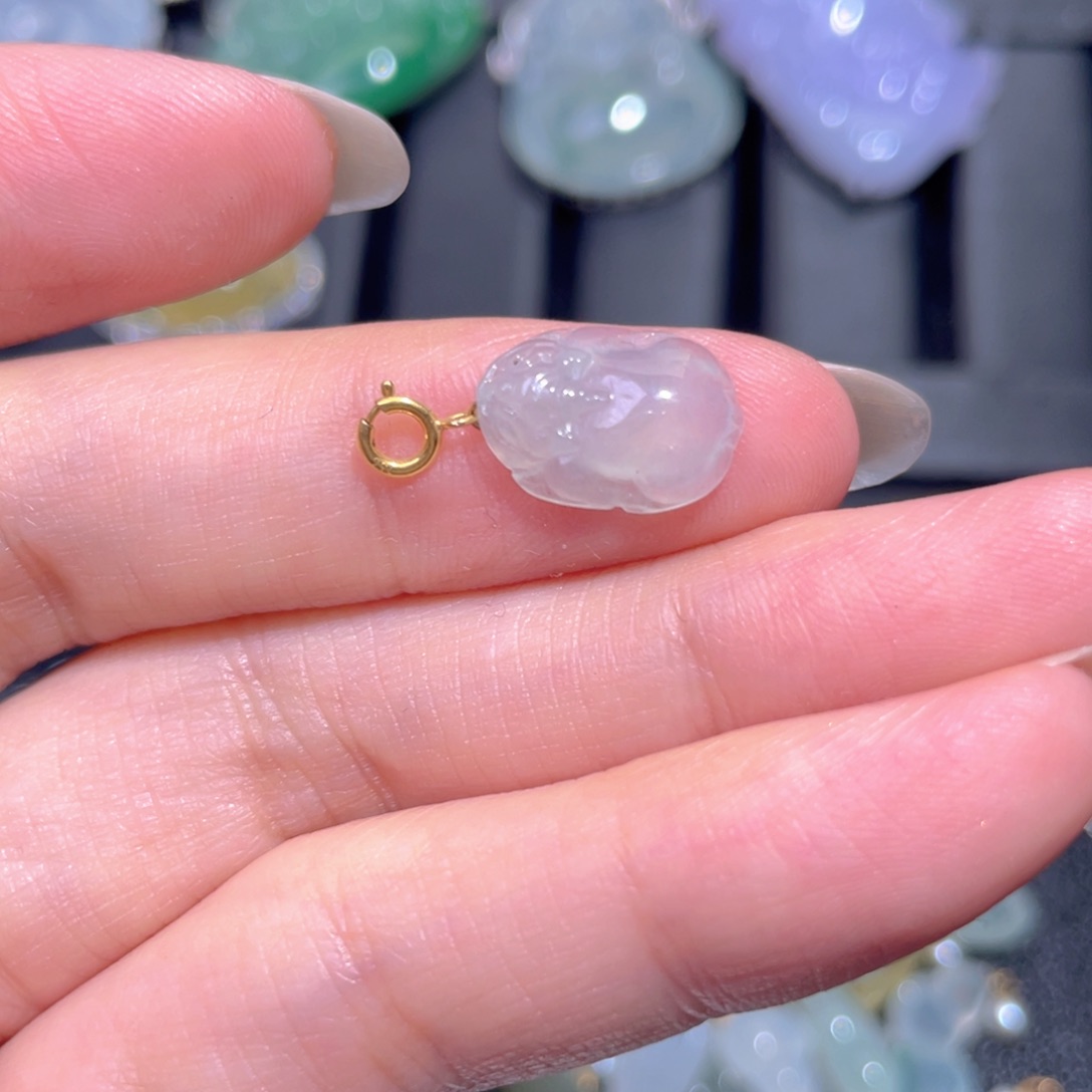 颈饰18K金镶嵌翡翠翡翠