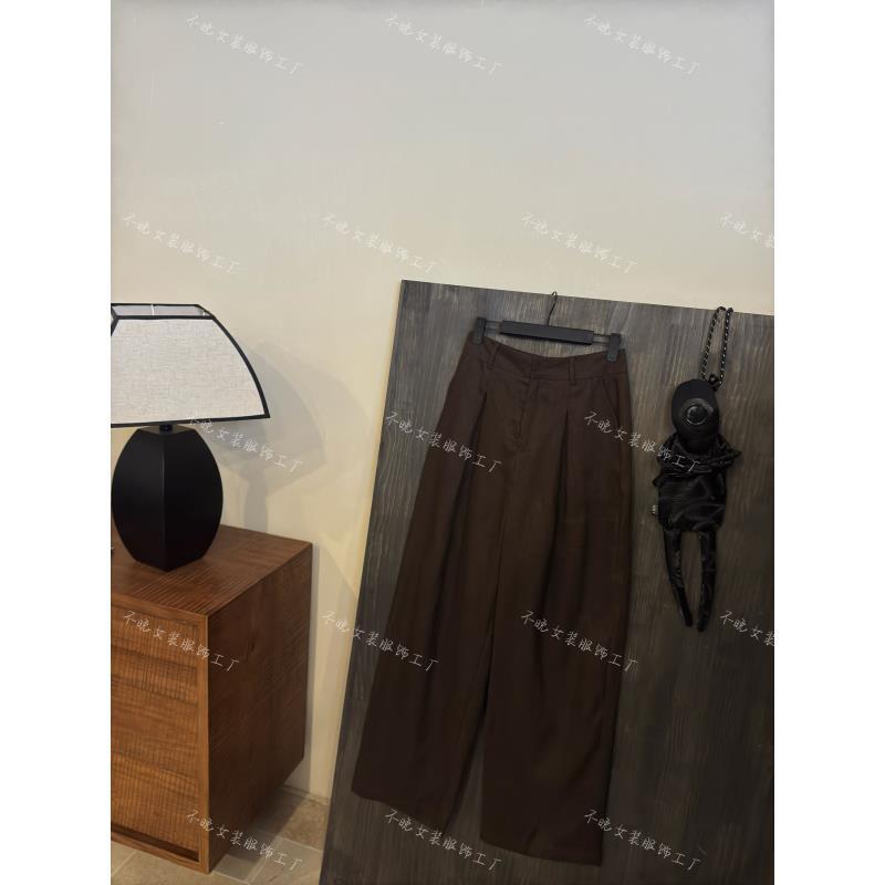 【允初】原创设计师款小众宽松春夏款高质量亚麻咖色长裤休闲老钱风