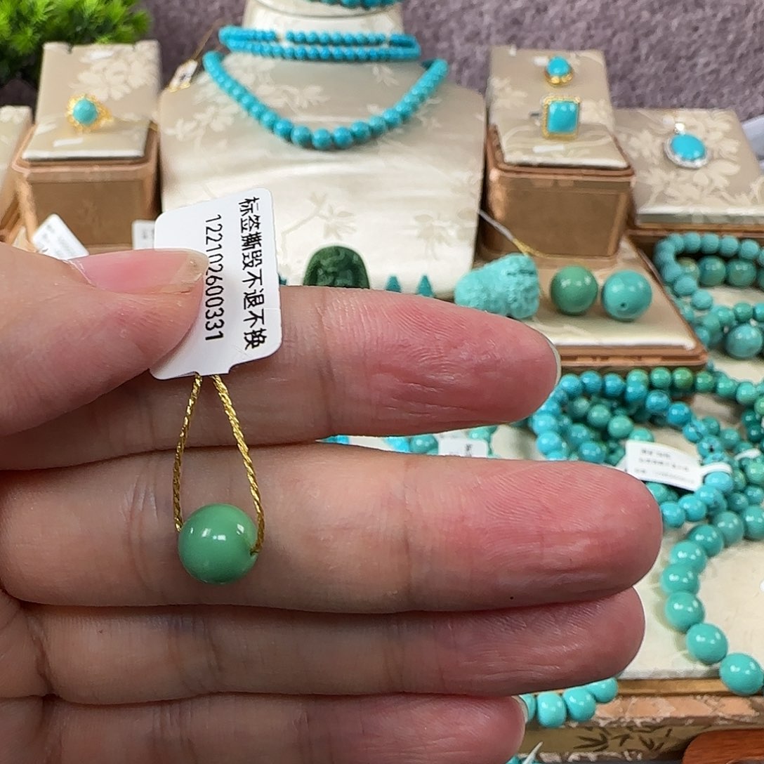 绿松石未镶嵌8mm➕单珠