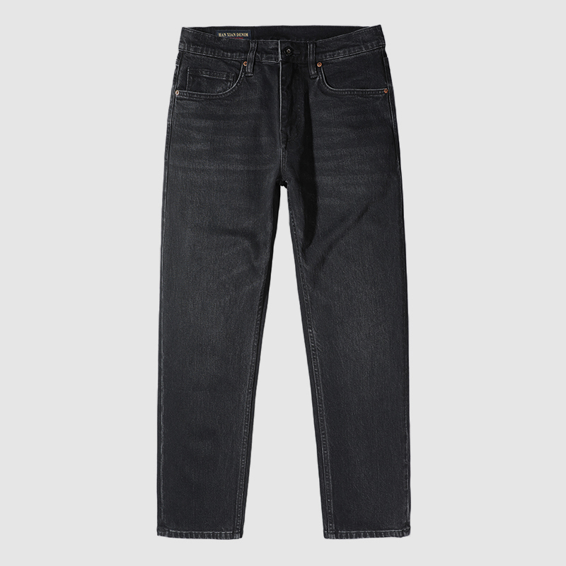 汉贤HX2011微弹 合体修身直筒14.5盎司（嘉兴康龙面料）黑灰牛仔裤