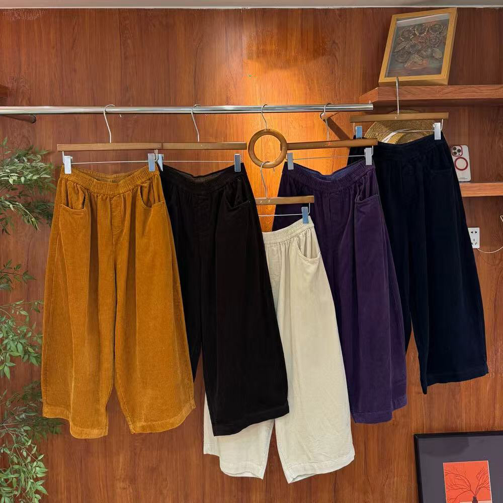 LD#5623#日系灯芯绒阔腿裤   FL