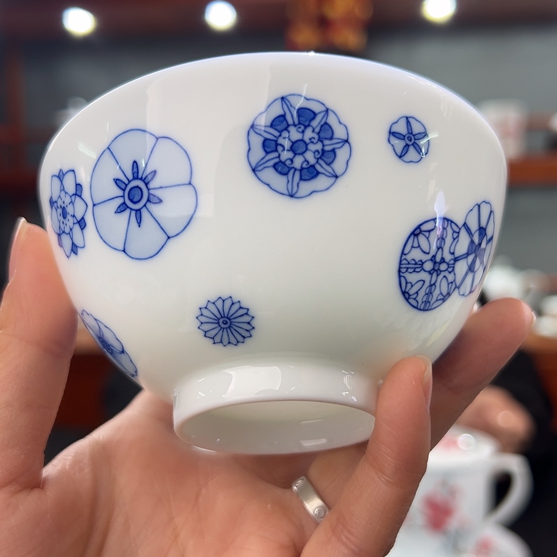 青花皮球花主人杯