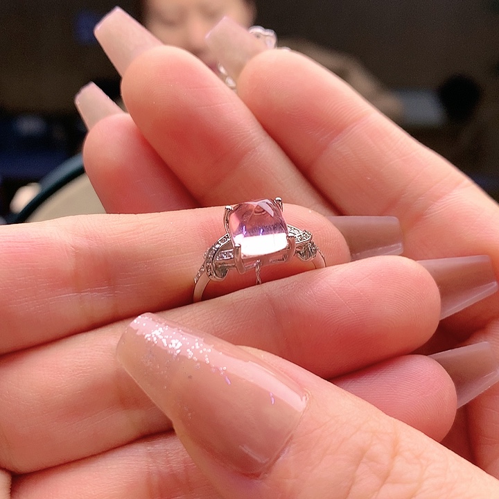 碧玺戒指银S925镶嵌纯天然