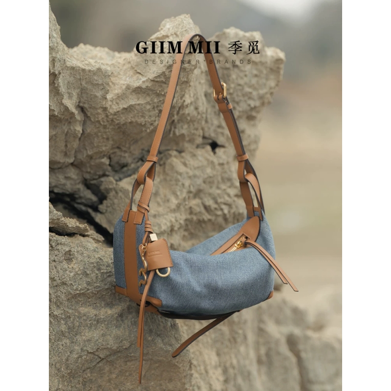 GiiMMii镬耳系列行囊包枕头包帆布牛仔无性别单肩斜挎胸包