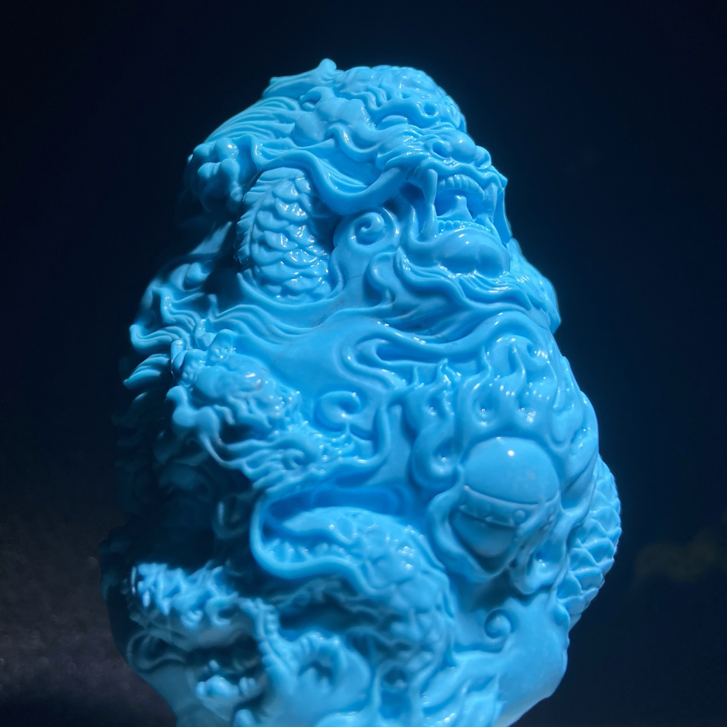天然原矿绿松石雕刻件