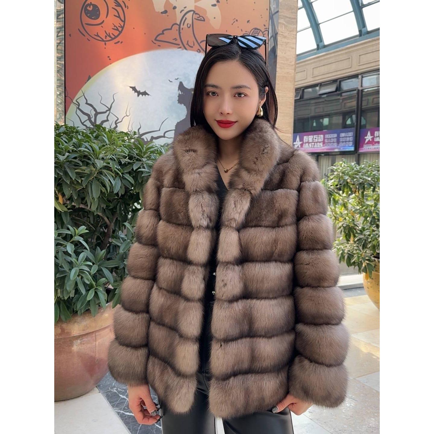 [CU·FURS]俄罗斯貂Tortora色休闲风外套