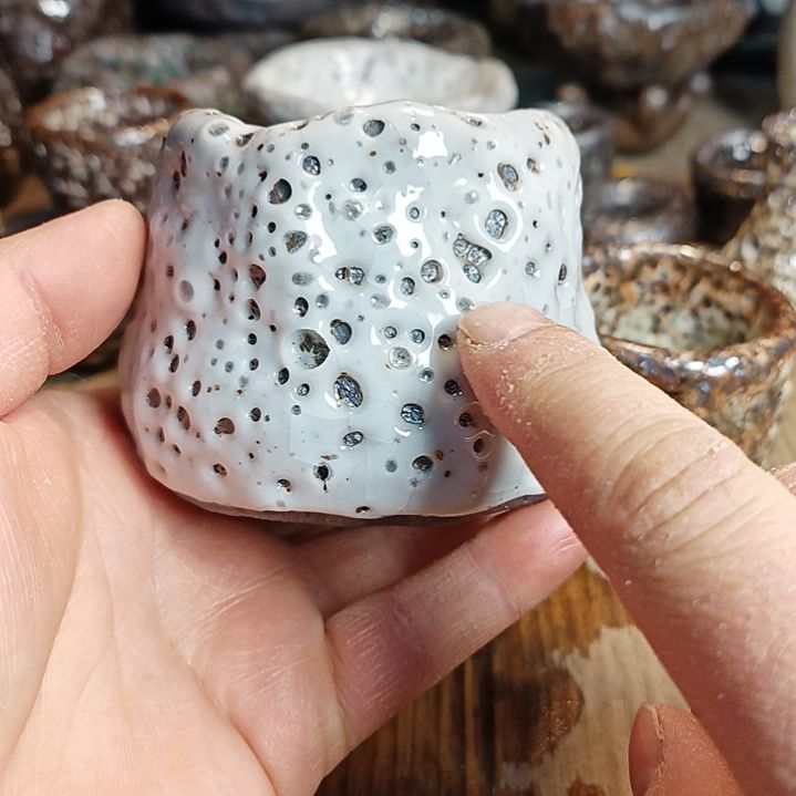 秒志野柴烧手捏主人杯1*-