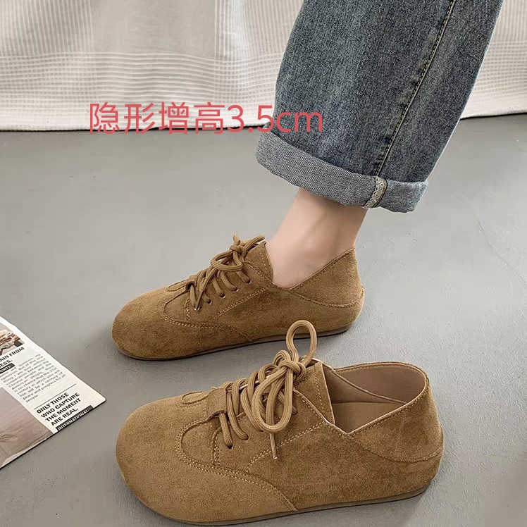 厚底交叉绑带单鞋勃肯鞋平底休闲秋季秋冬学生中跟