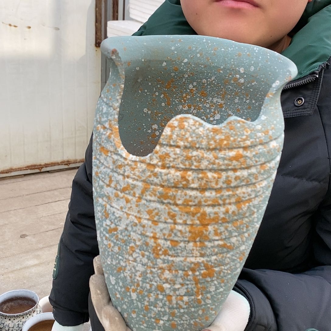 紫砂花盆瑕疵口15高25瑕疵