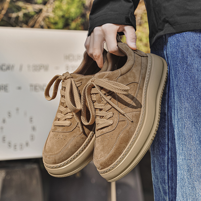 春夏低帮系带男鞋厚底板鞋马丁靴百搭学生鞋运动时尚复古潮鞋秋季