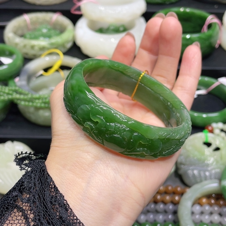 和田玉手镯57+圈口 编号83未镶嵌