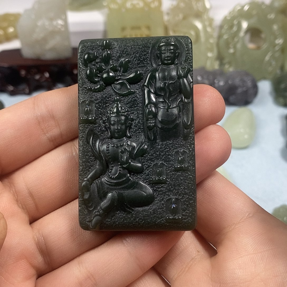 和田玉未镶嵌挂件