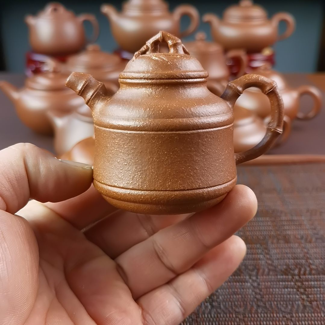 紫砂茶壶降坡圆竹鼎110CC