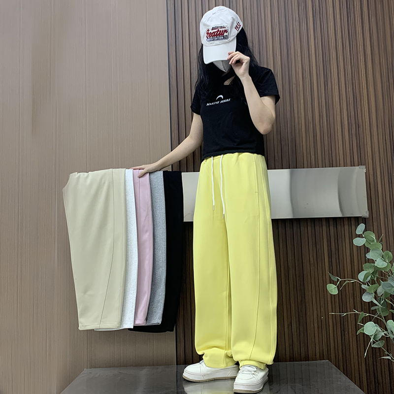 25年春秋季弯刀裤卫衣休闲百搭宽松时尚潮流韩范直筒多色亲子装