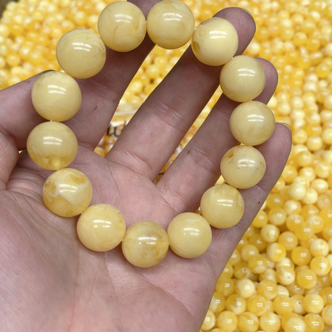 琥珀未镶嵌裸石16mm单圈