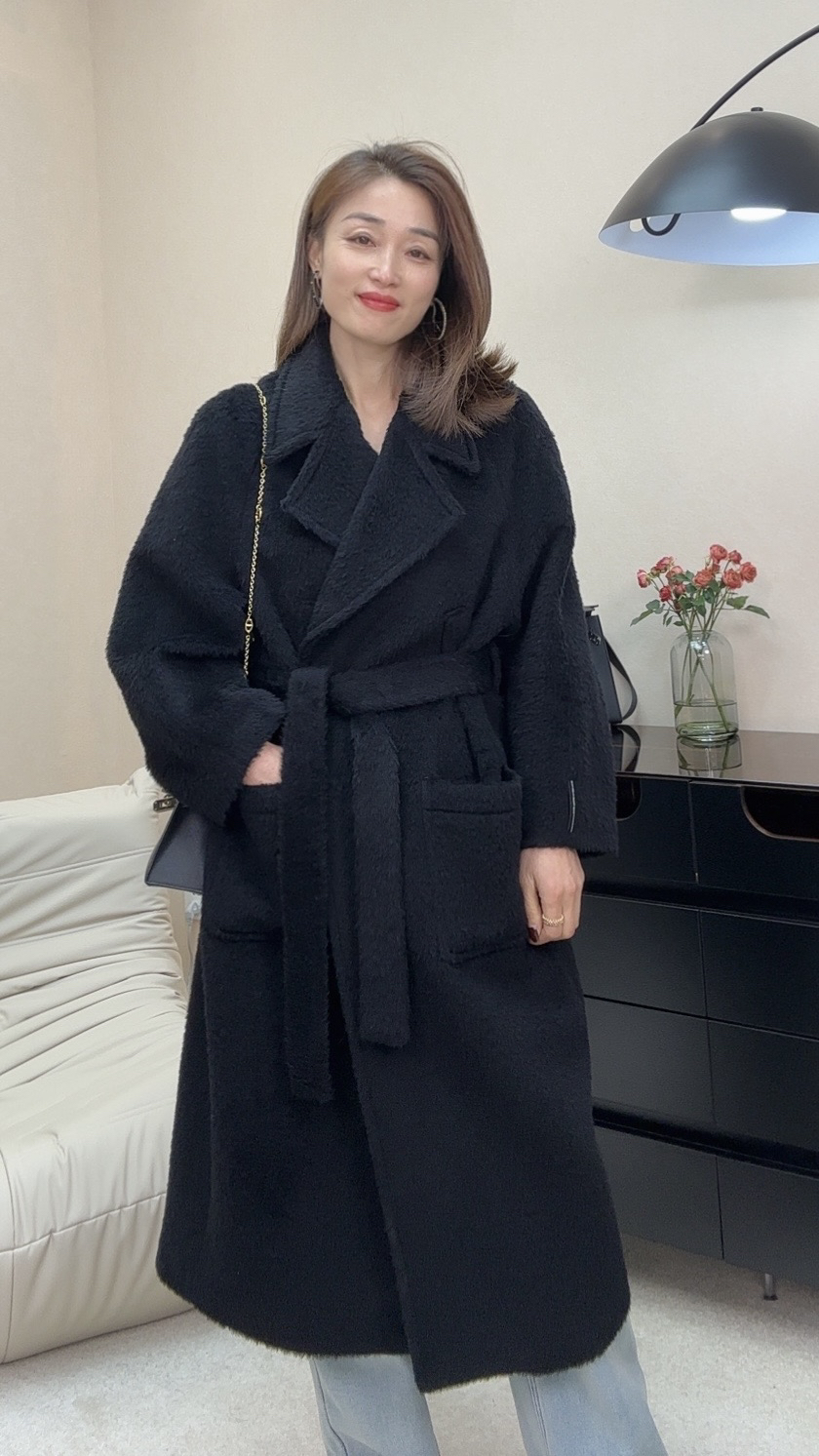 大牌同款苏力羊驼澳毛长款大衣