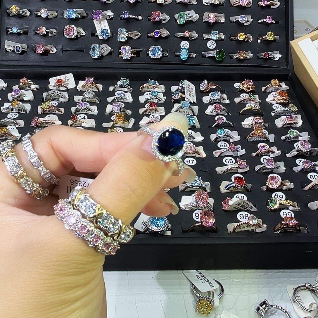 莫桑石非金属蛋形8*10蓝宝-16