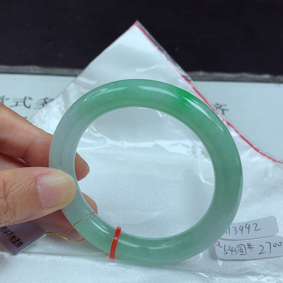 未镶嵌手镯翡翠54圈3992