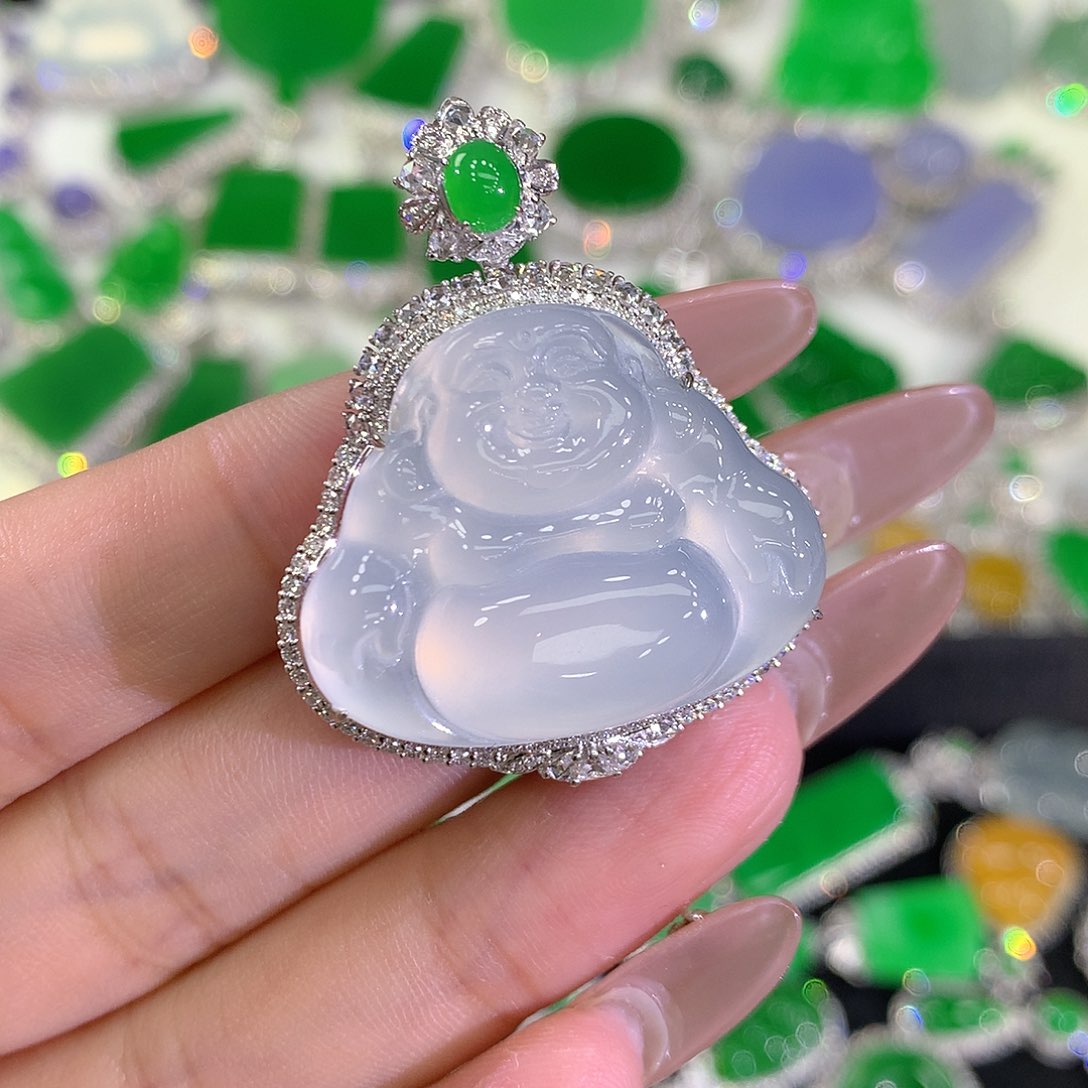 翡翠颈饰18K金镶嵌11111111111