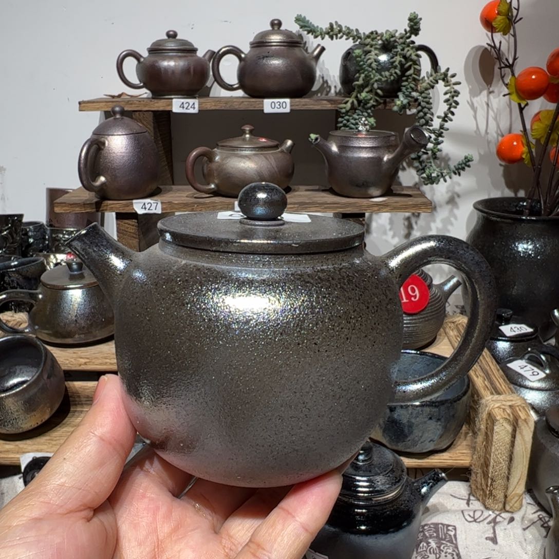 壶建水紫陶紫泥柴烧壶