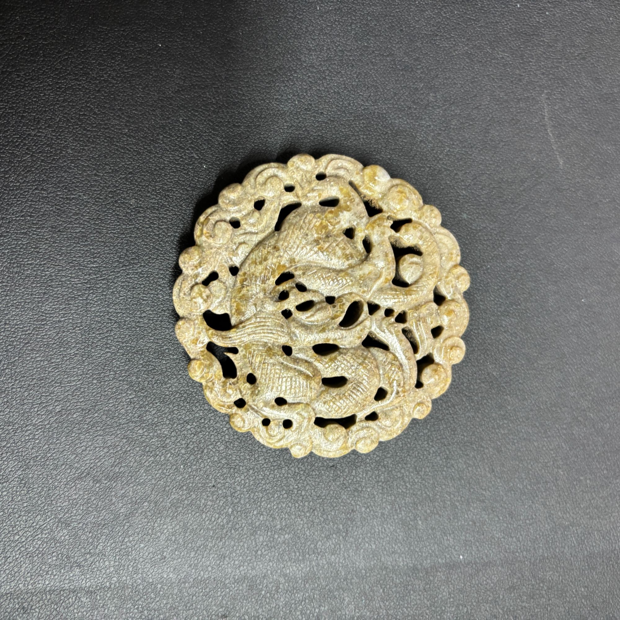 明代和田玉龙纹佩-NX