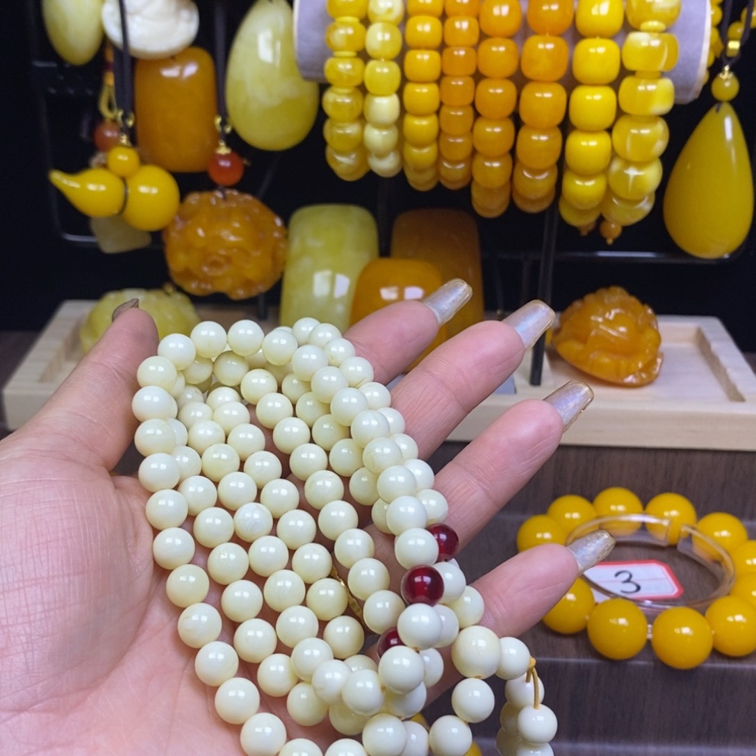 小***团非金属白色108念珠0.8