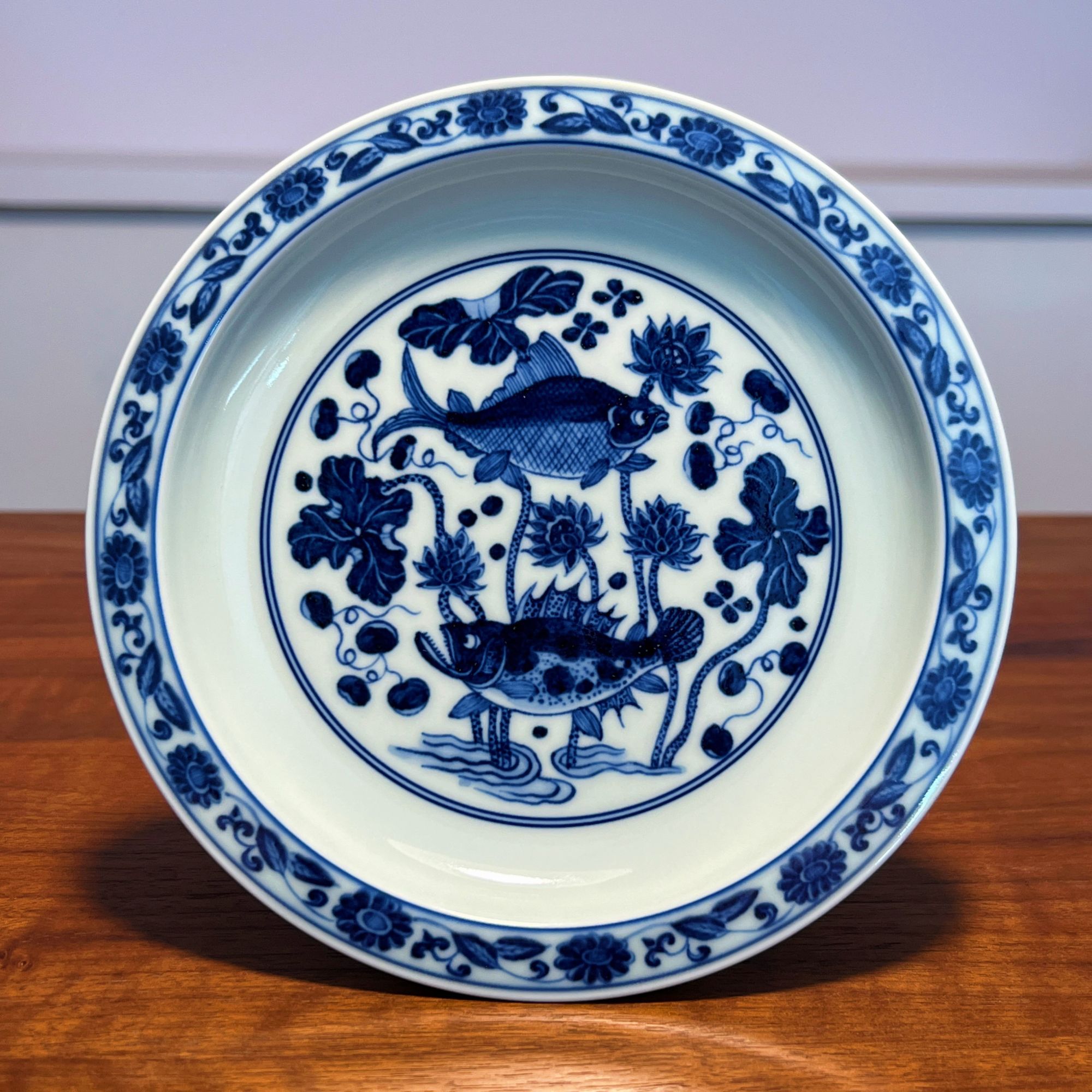 牧山堂鱼藻壶承-17cm（马蹄款）