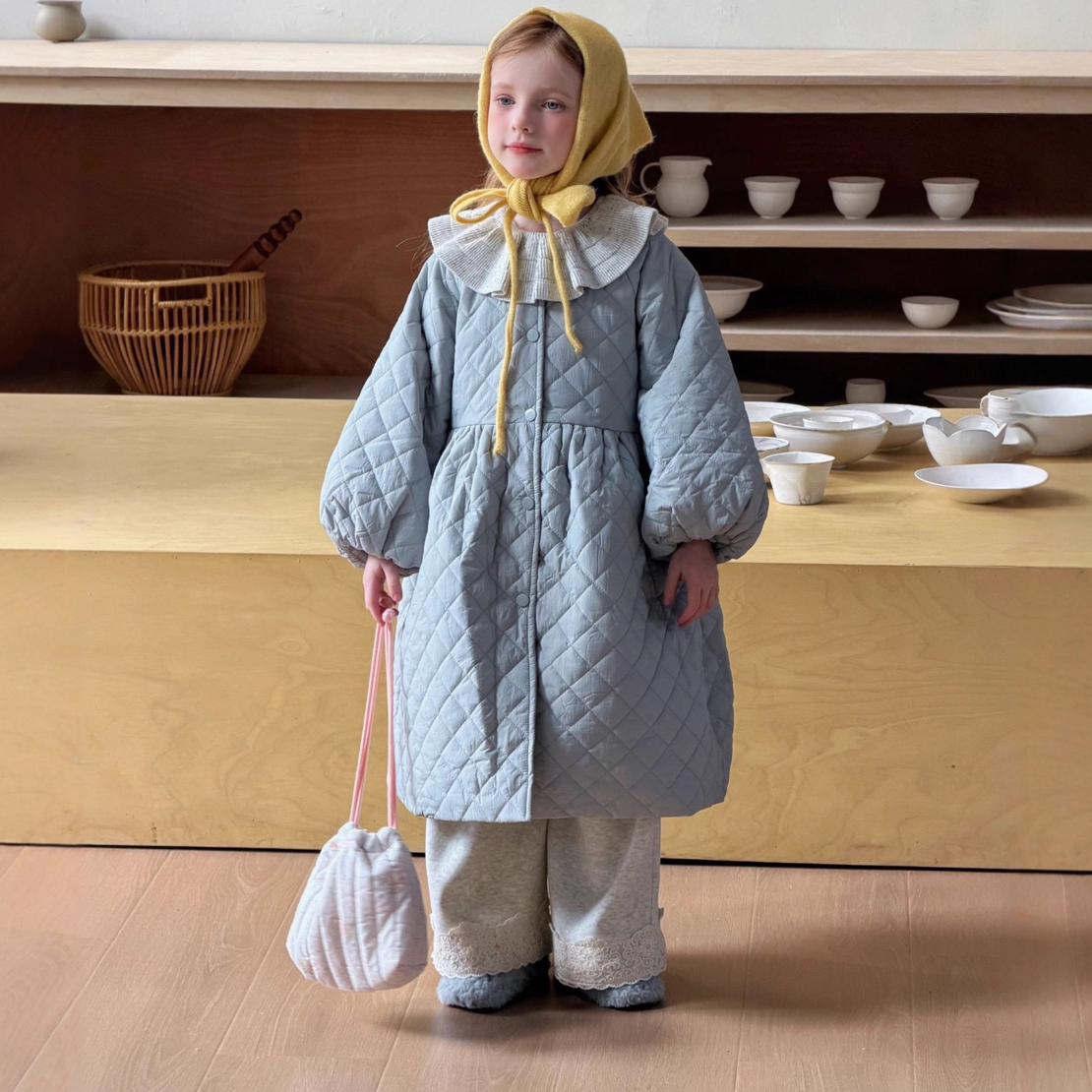 女童棉服连衣裙2025冬季新款韩版儿童长款棉衣宝宝加厚夹棉外套