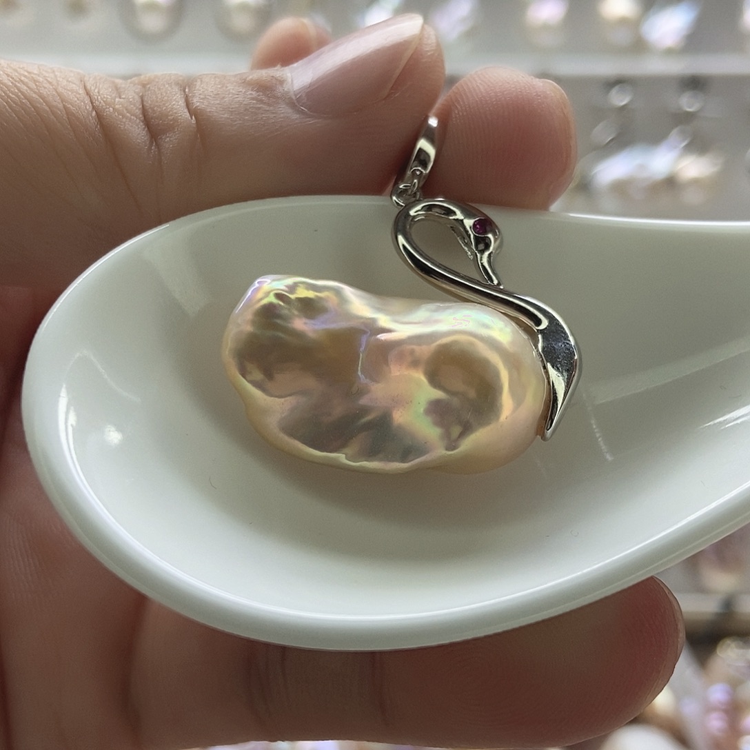 淡水珍珠颈饰银S925镶嵌99