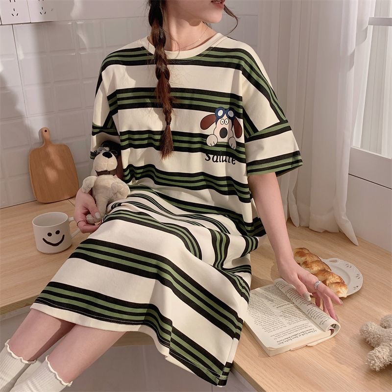 夏季带胸垫睡裙女 公主风设计卡通印花 直接外穿无压力Q22