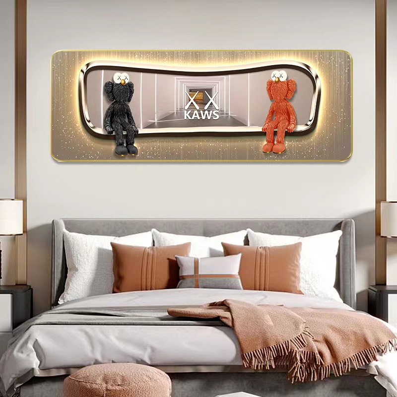 P004【KWS 暴力熊】床头背景墙卡通芝麻街潮牌卧室装饰画现代壁挂画