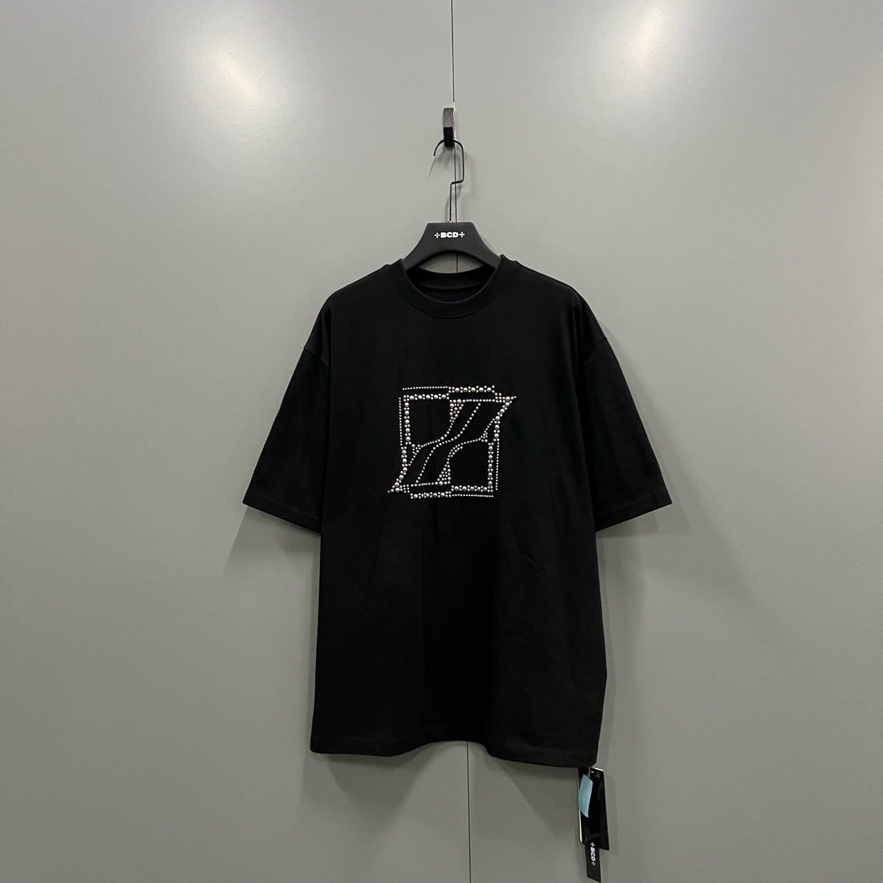 95新 maje （jp）314 黑色珠饰logo短袖 M码