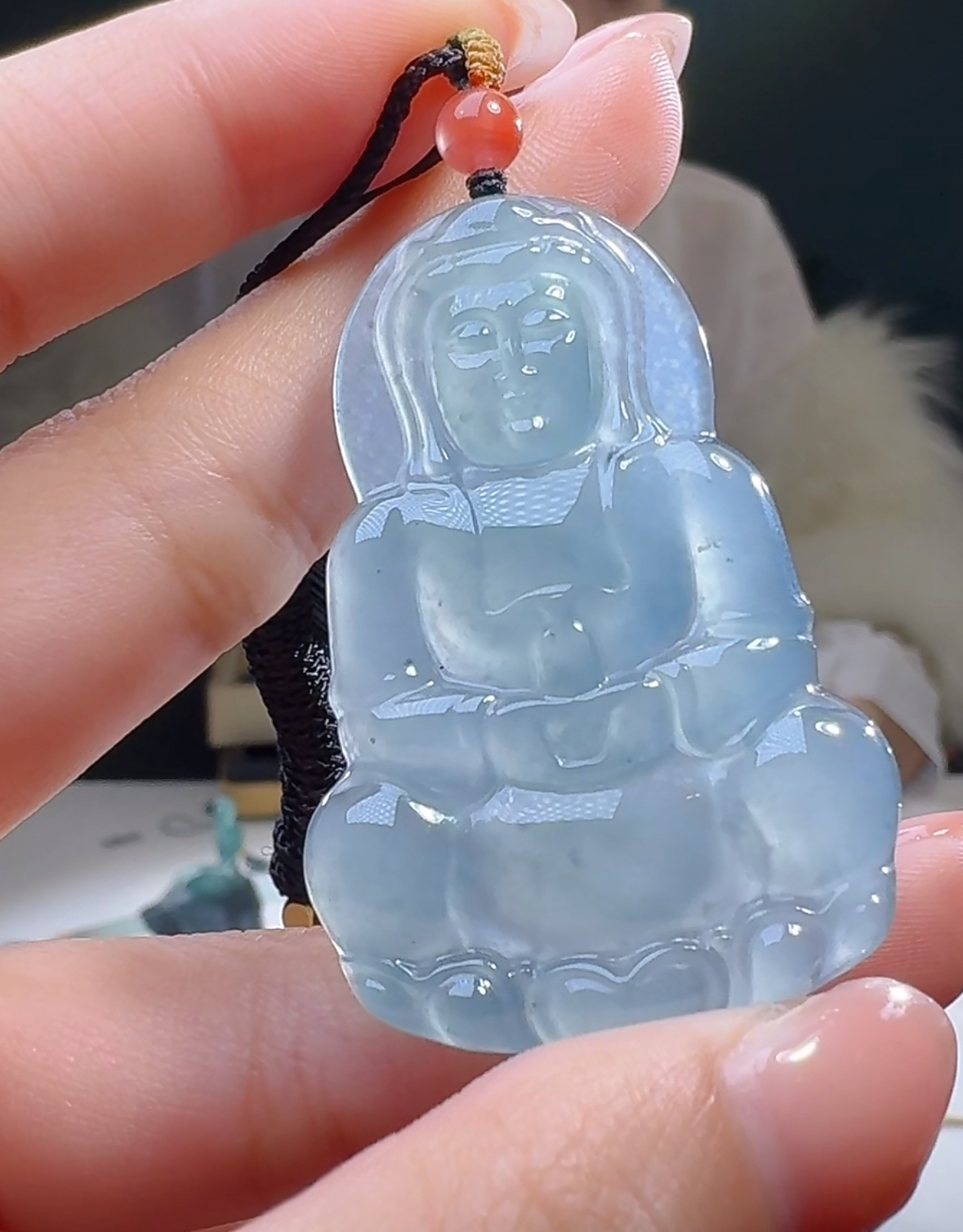 天然A货翡翠观音