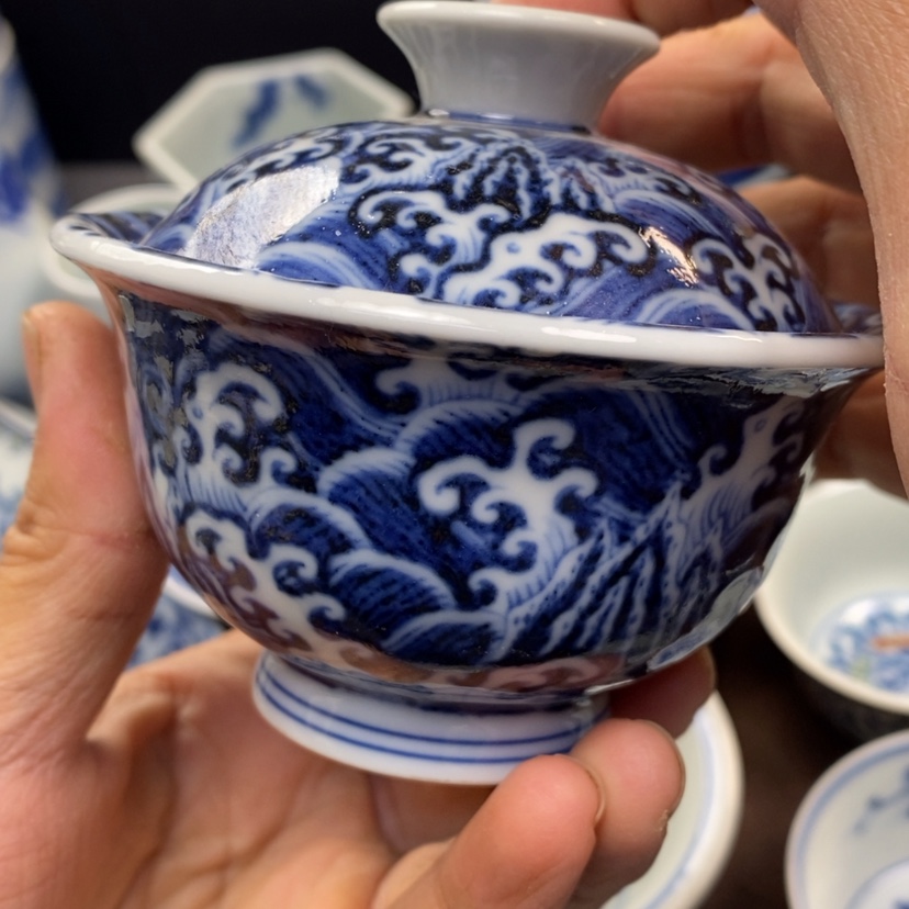 【闪购商品】景德镇青花瓷盖碗