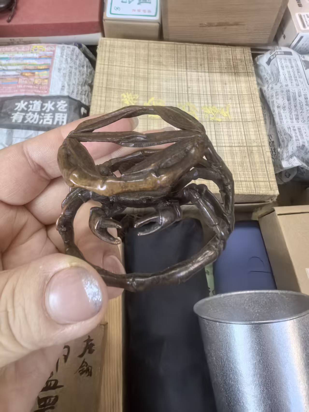 合金铜器盖置居家茶道摆件042