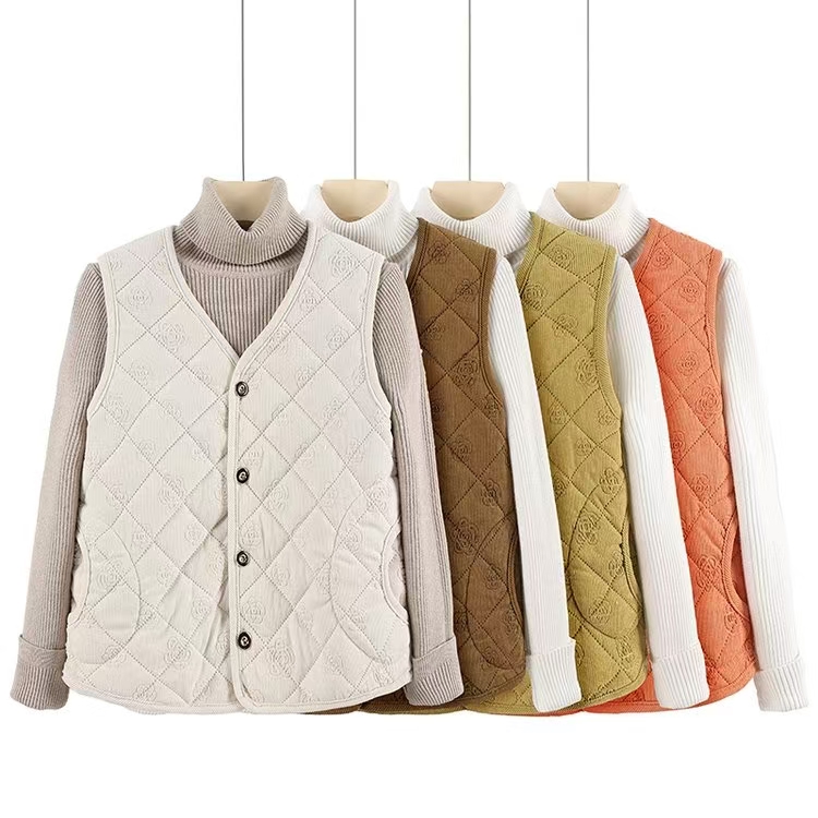 气质妈妈装加厚保暖马甲2025新款中老年女装宽松无袖坎肩加绒马夹