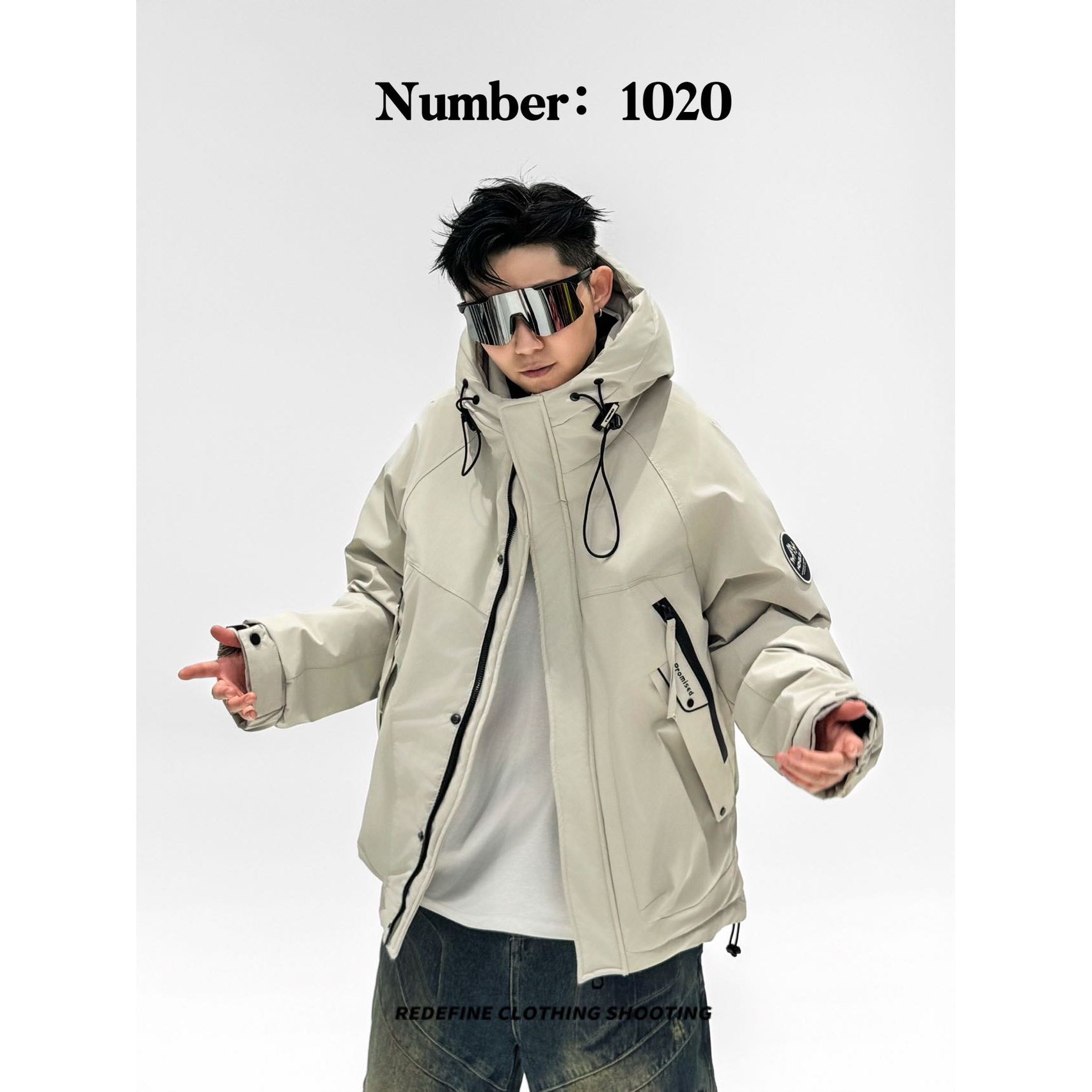 738-1020 冬季御寒保暖锁温男士百搭时尚休闲潮流断码修身棉外套