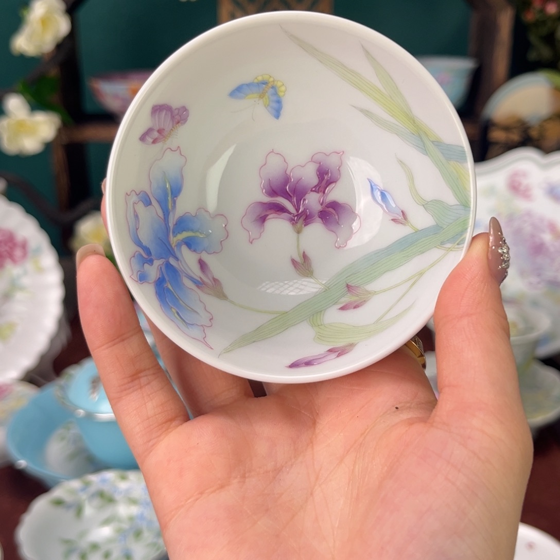 摆件陶景德镇陶瓷手绘茶杯